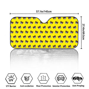 Sleeping Bear Emoji Pattern Print Car Windshield Sun Shade