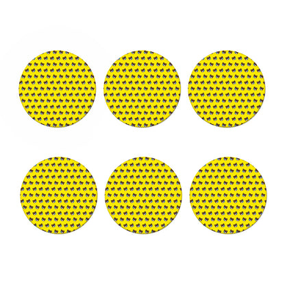 Sleeping Bear Emoji Pattern Print Coaster Set