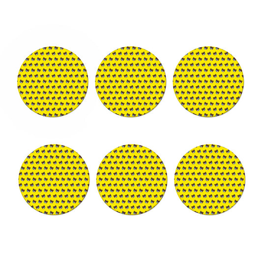 Sleeping Bear Emoji Pattern Print Coaster Set