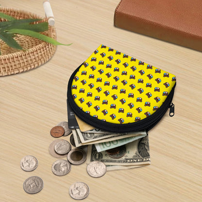 Sleeping Bear Emoji Pattern Print Coin Purse