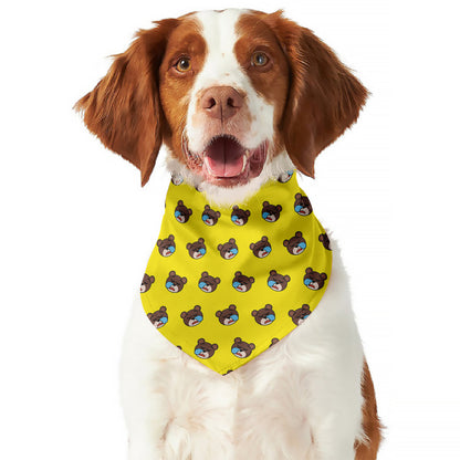 Sleeping Bear Emoji Pattern Print Dog Bandana