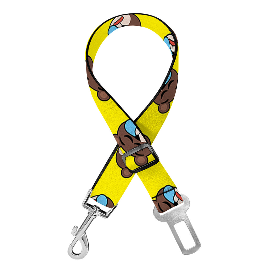 Sleeping Bear Emoji Pattern Print Dog Seat Belt