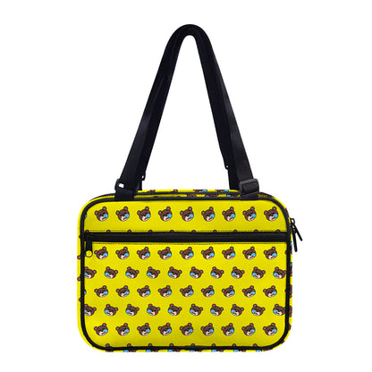Sleeping Bear Emoji Pattern Print Double Strap Bible Bag