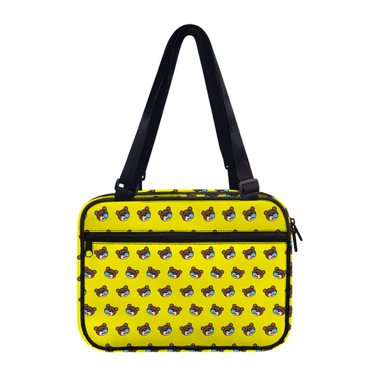 Sleeping Bear Emoji Pattern Print Double Strap Bible Bag