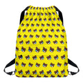 Sleeping Bear Emoji Pattern Print Drawstring Backpack