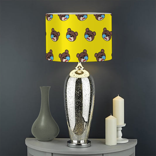 Sleeping Bear Emoji Pattern Print Drum Lamp Shade