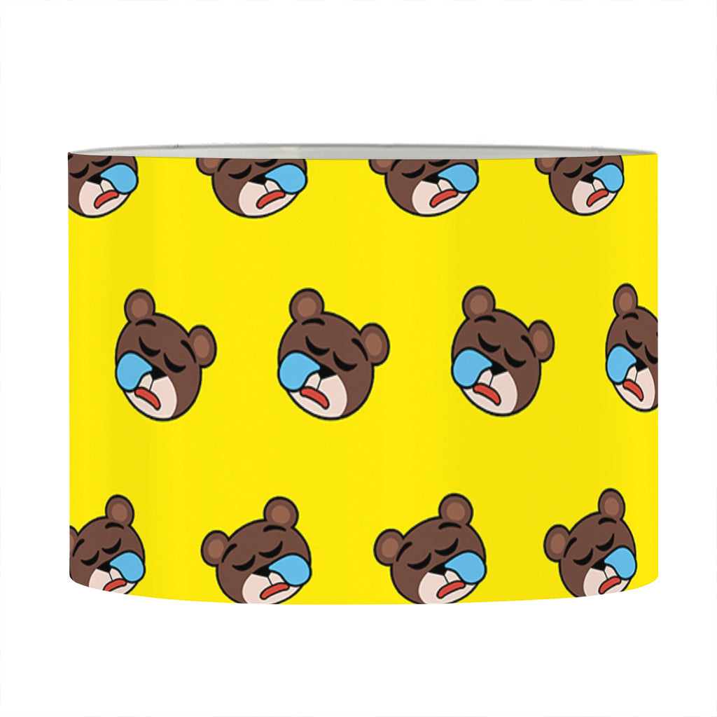 Sleeping Bear Emoji Pattern Print Drum Lamp Shade