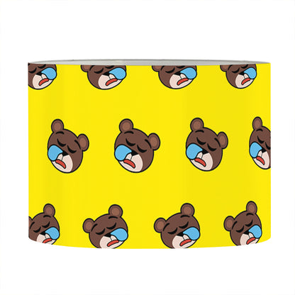 Sleeping Bear Emoji Pattern Print Drum Lamp Shade