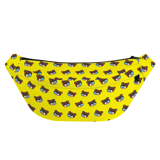 Sleeping Bear Emoji Pattern Print Fanny Pack