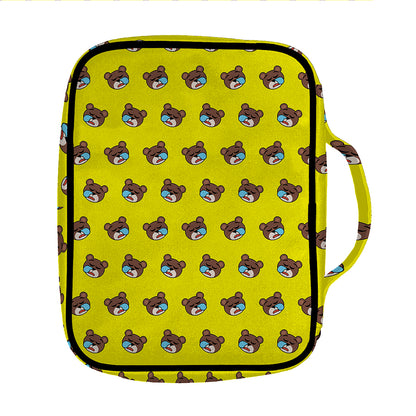 Sleeping Bear Emoji Pattern Print Front Pocket Bible Bag