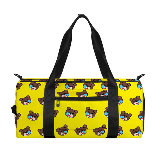 Sleeping Bear Emoji Pattern Print Gym Bag