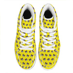 Sleeping Bear Emoji Pattern Print High Top Leather Sneakers