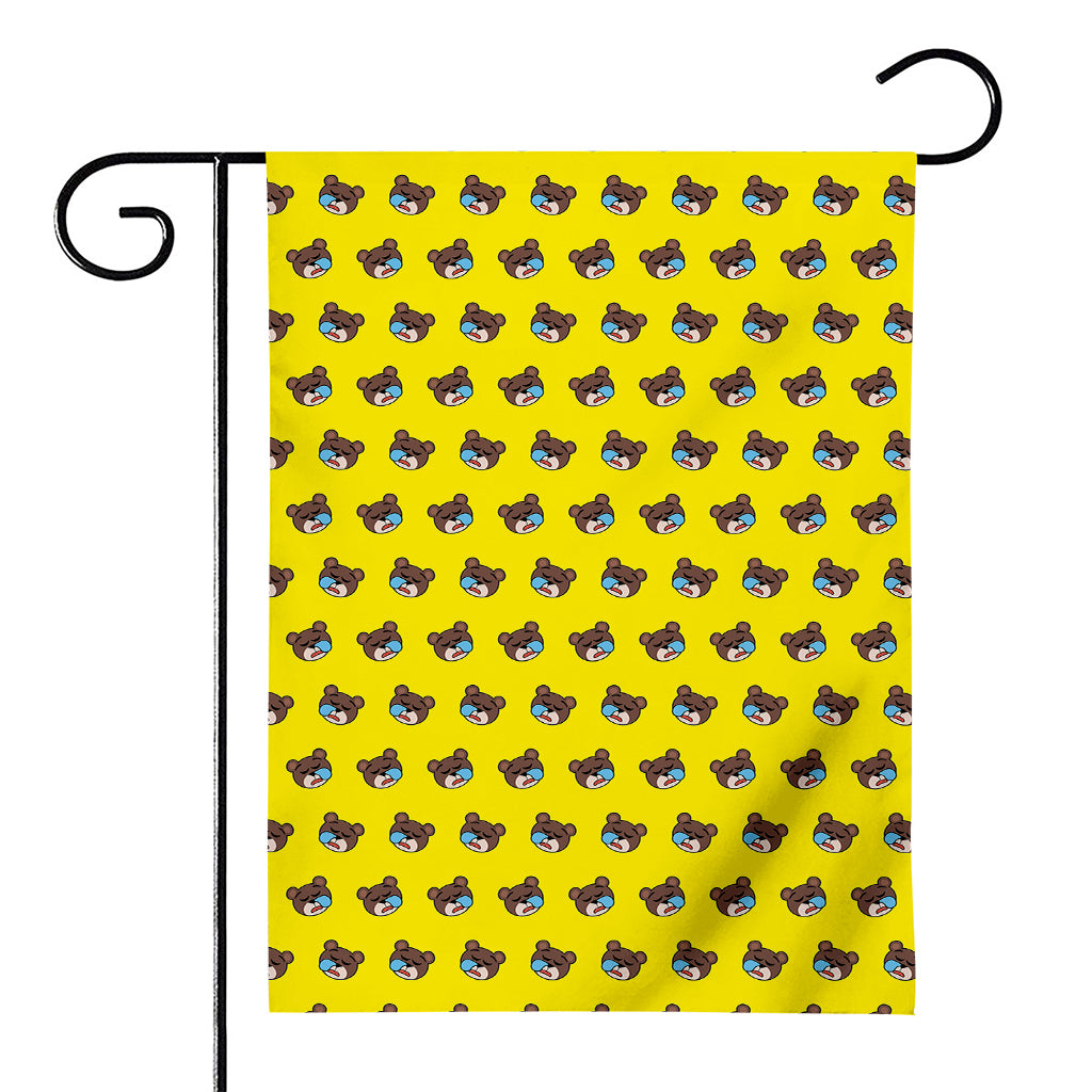 Sleeping Bear Emoji Pattern Print House Flag