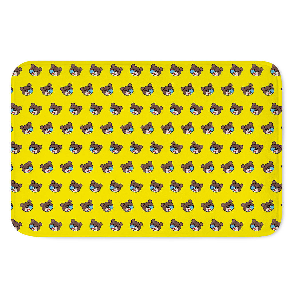 Sleeping Bear Emoji Pattern Print Indoor Door Mat