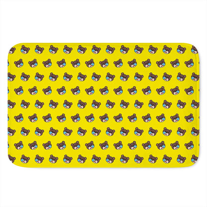 Sleeping Bear Emoji Pattern Print Indoor Door Mat