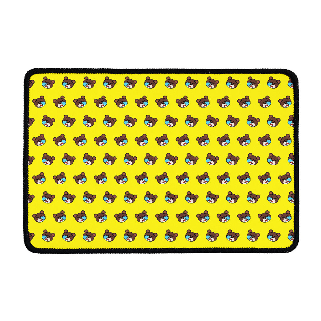 Sleeping Bear Emoji Pattern Print Kitchen Mat