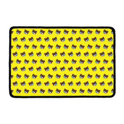 Sleeping Bear Emoji Pattern Print Kitchen Mat