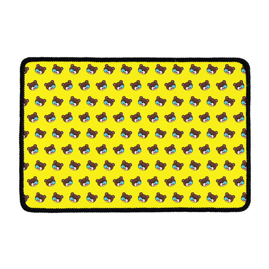 Sleeping Bear Emoji Pattern Print Kitchen Mat