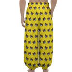 Sleeping Bear Emoji Pattern Print Lantern Pants