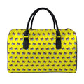 Sleeping Bear Emoji Pattern Print Leather Duffel Bag
