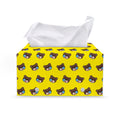 Sleeping Bear Emoji Pattern Print Leather Tissue Box Cover