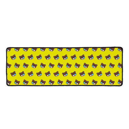 Sleeping Bear Emoji Pattern Print Long Kitchen Mat