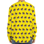 Sleeping Bear Emoji Pattern Print Long Sleeve Baseball Jersey