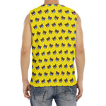 Sleeping Bear Emoji Pattern Print Men's Fitness Tank Top
