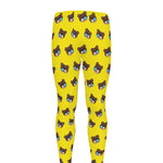 Sleeping Bear Emoji Pattern Print Men's leggings