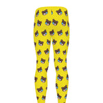 Sleeping Bear Emoji Pattern Print Men's leggings