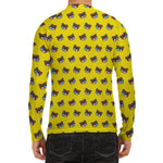 Sleeping Bear Emoji Pattern Print Men's Long Sleeve Rash Guard