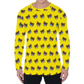 Sleeping Bear Emoji Pattern Print Men's Long Sleeve T-Shirt