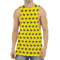 Sleeping Bear Emoji Pattern Print Men's Muscle Tank Top