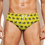 Sleeping Bear Emoji Pattern Print Men's Swim Briefs