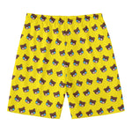 Sleeping Bear Emoji Pattern Print Men's Swim Trunks