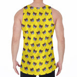 Sleeping Bear Emoji Pattern Print Men's Velvet Tank Top