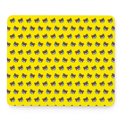 Sleeping Bear Emoji Pattern Print Mouse Pad