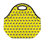 Sleeping Bear Emoji Pattern Print Neoprene Lunch Bag