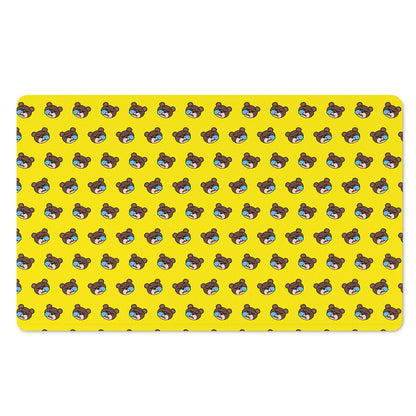 Sleeping Bear Emoji Pattern Print Polyester Doormat