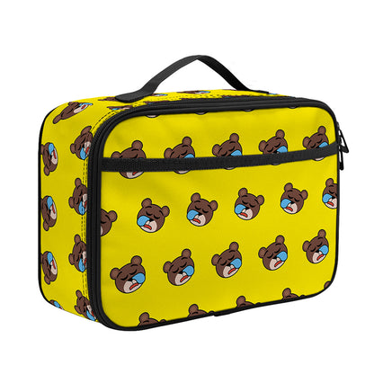 Sleeping Bear Emoji Pattern Print Portable Lunch Bag