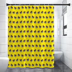 Sleeping Bear Emoji Pattern Print Premium Shower Curtain