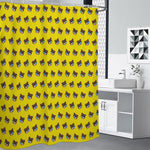 Sleeping Bear Emoji Pattern Print Premium Shower Curtain