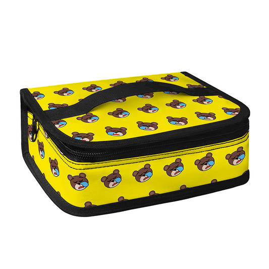 Sleeping Bear Emoji Pattern Print Small Lunch Bag