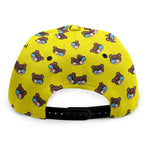 Sleeping Bear Emoji Pattern Print Snapback Cap