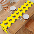 Sleeping Bear Emoji Pattern Print Table Runner