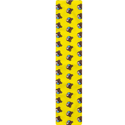 Sleeping Bear Emoji Pattern Print Table Runner