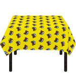 Sleeping Bear Emoji Pattern Print Tablecloth