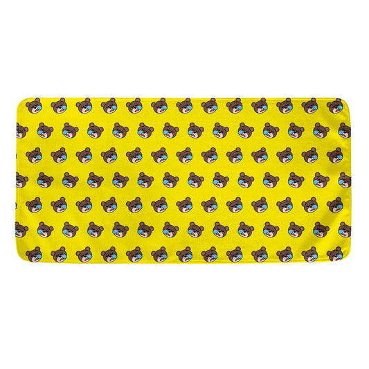 Sleeping Bear Emoji Pattern Print Towel