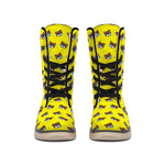 Sleeping Bear Emoji Pattern Print Winter Boots