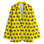 Sleeping Bear Emoji Pattern Print Women's Blazer